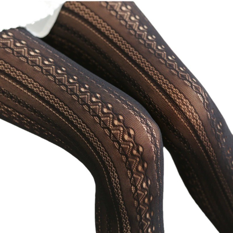 Primavera E Verão JK Meninas Meias De Renda Meia-Calça Feminina Esculpida Malha Oco Fundo Fino Lolita