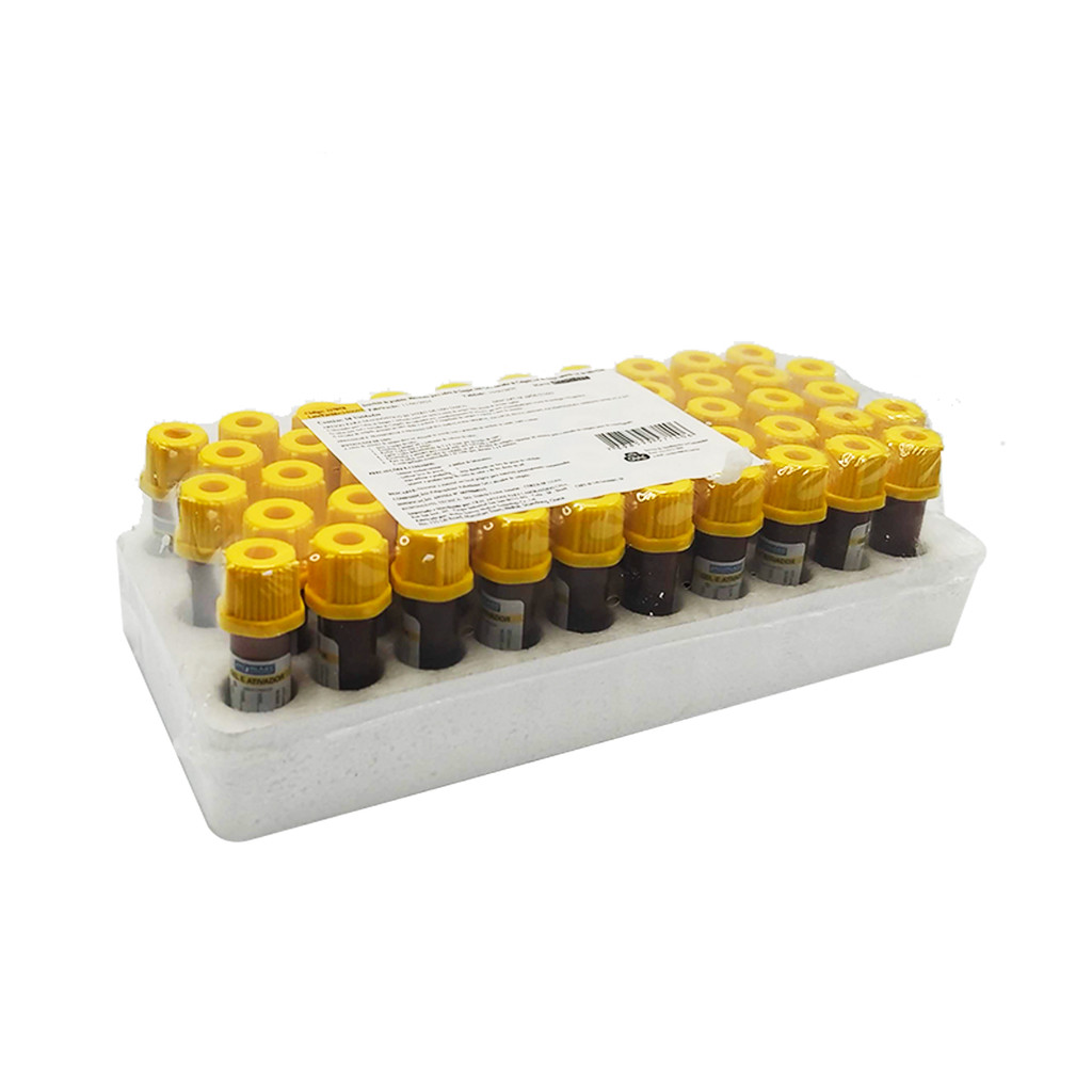 50 Microtubo Coleta Gel ativador de coágulo amarelo 0,5ml cralplast