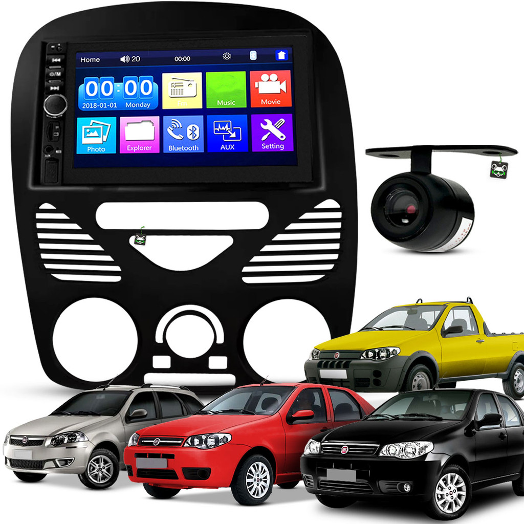 Kit Central Multimidia Espelhamento Android Ios Strada/Palio/Siena/Weekend 2002 A 10 11 12 13 2014 em Oferta na Shopee