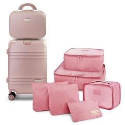 Kit Mala de Bordo, Frasqueira e Organizadores de Mala ELITE Rosa