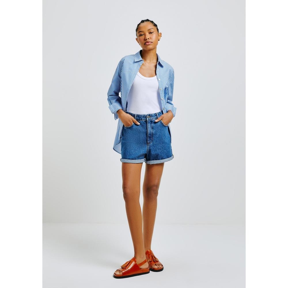 Shorts Jeans Feminino Cintura Alta Hering - Women Clothes