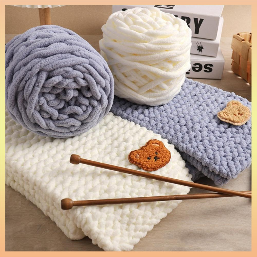 Fio De Lã Confortável Variedade De Cores Grosso De Alta Qualidade Forte Calor Tricô De Chenille Para Chapéus Cobertor Ar em Oferta na Shopee
