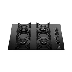 Cooktop 4 Bocas a Gás Electrolux Mesa de Vidro Efficient Grade de Aço Fosco (KE4GR)