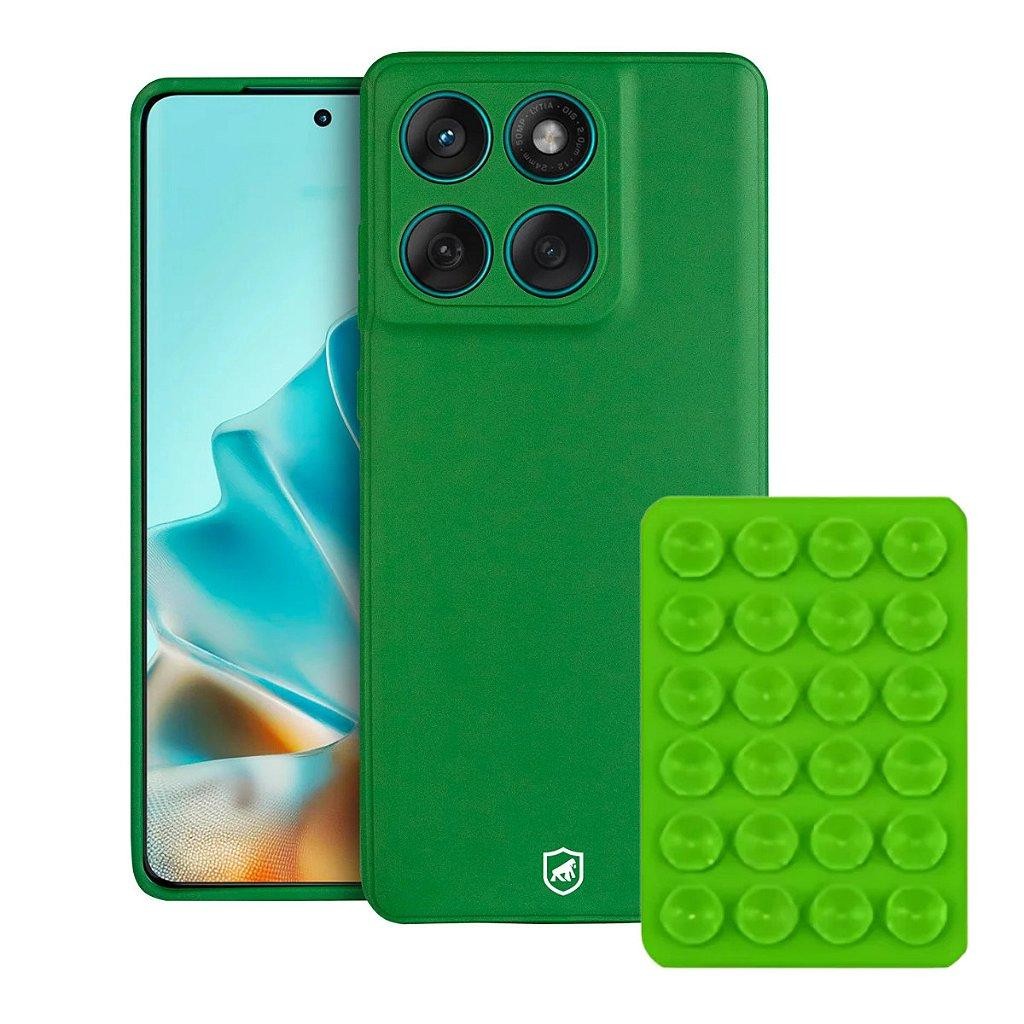 Kit Capa case capinha Silicon Veloz para Motorola Moto Edge 60 +  Ventosa - Verde - Gshield em Oferta na Shopee