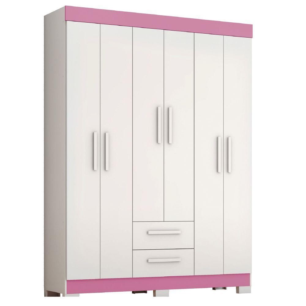 Guarda Roupas Casal Juvenil 6 Portas 2 Gavetas Líbano em Oferta na Shopee