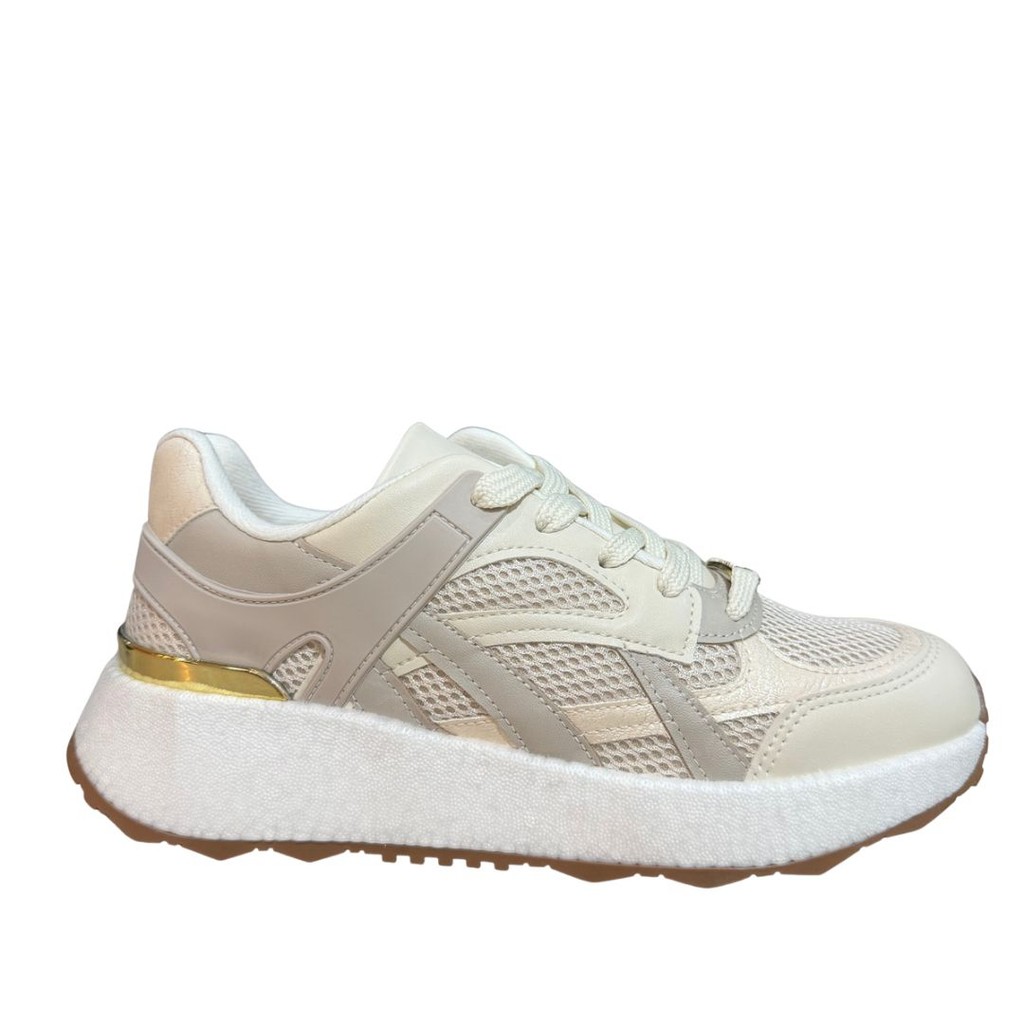 Tênis Vizzano 1452.203 Feminino Plataforma Casual Bege Detal