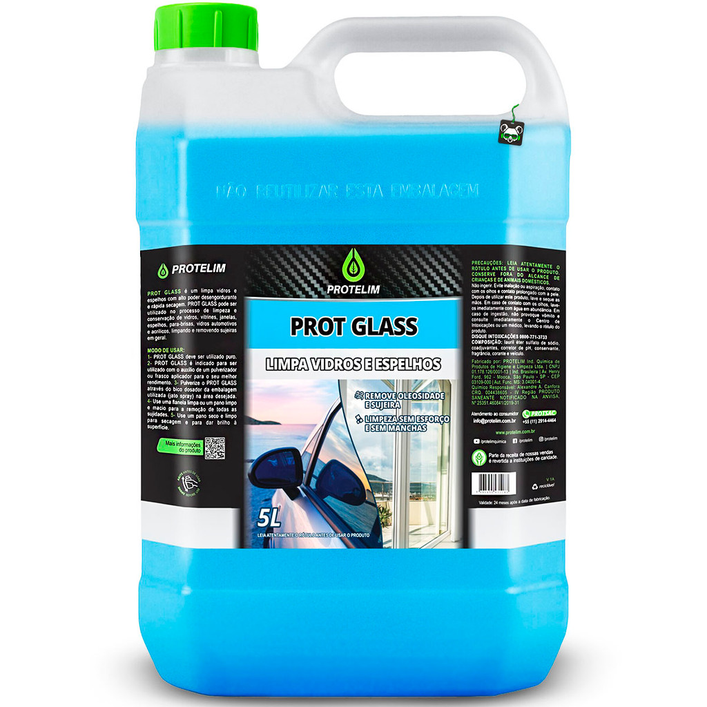 Limpa Vidros Prot Glass Espelho Remove Gordura Desengordurante Automotivo Galão 5L Protelim em Oferta na Shopee