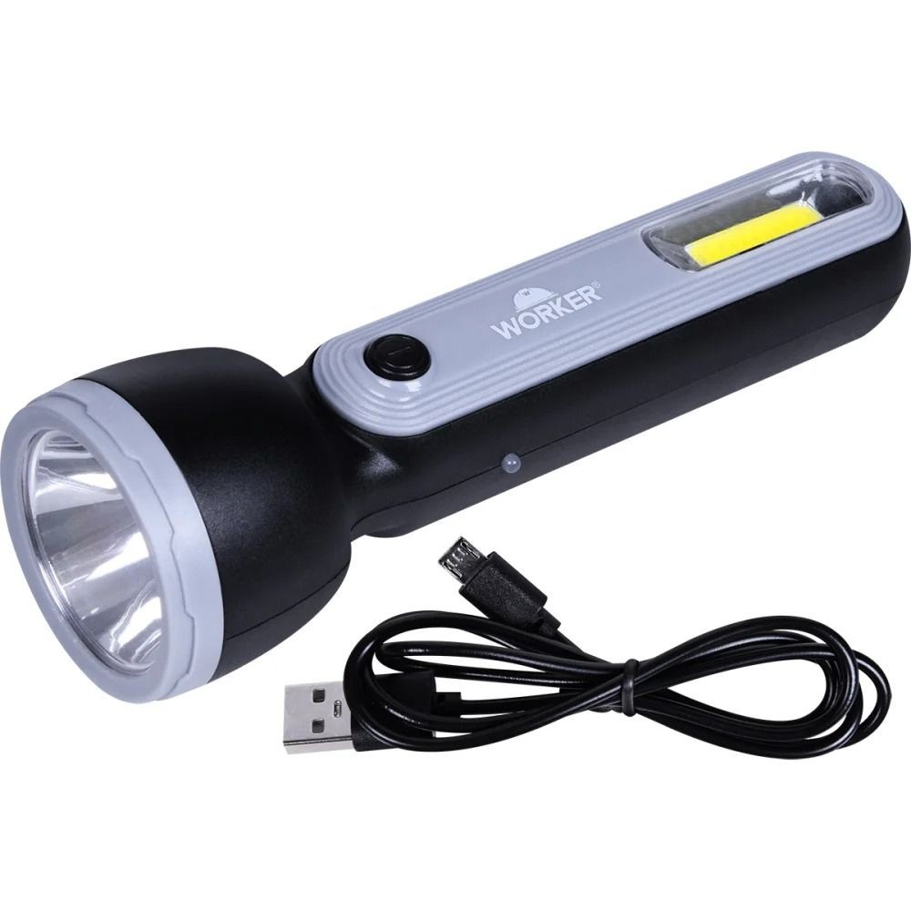 Lanterna Led Recarregável 2 Leds 180Lm 2W 3,7V Worker