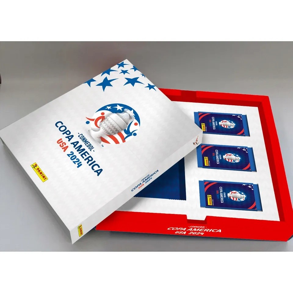 Box Copa América USA 2024 - Álbum capa dura Metalizado Prata + 30 envelopes lacrados Panini