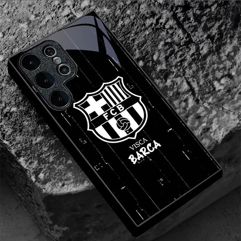 FC Barcelona (3) design Capa De Telefone De Vidro Para Samsung Galaxy S20 S21 S22 S23 S24 S25 Ultra Plus S23FE S24FE A53