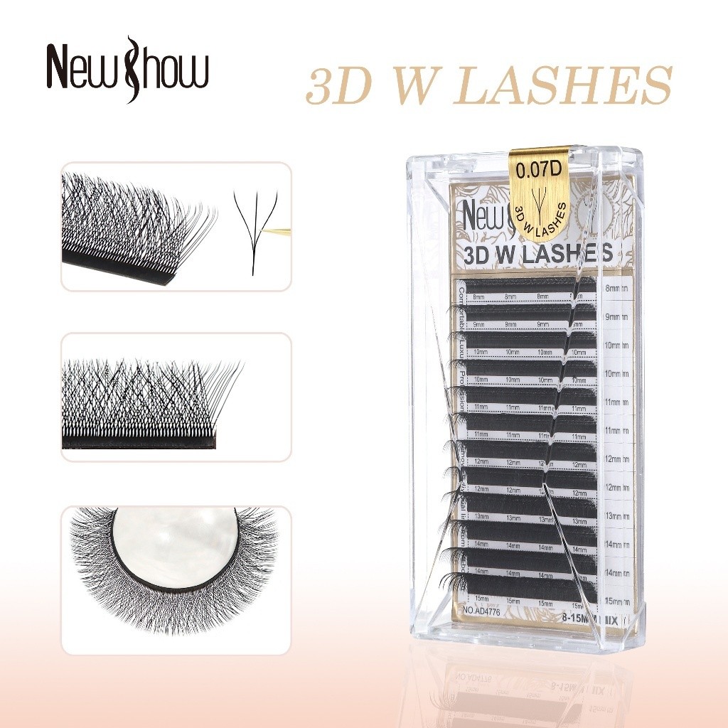 NewShow Cílios W Original com Selo Fio W/ 3 D W LASHES 0.07D/Extensão de Cilios Alongamento 3 D W - Beauty