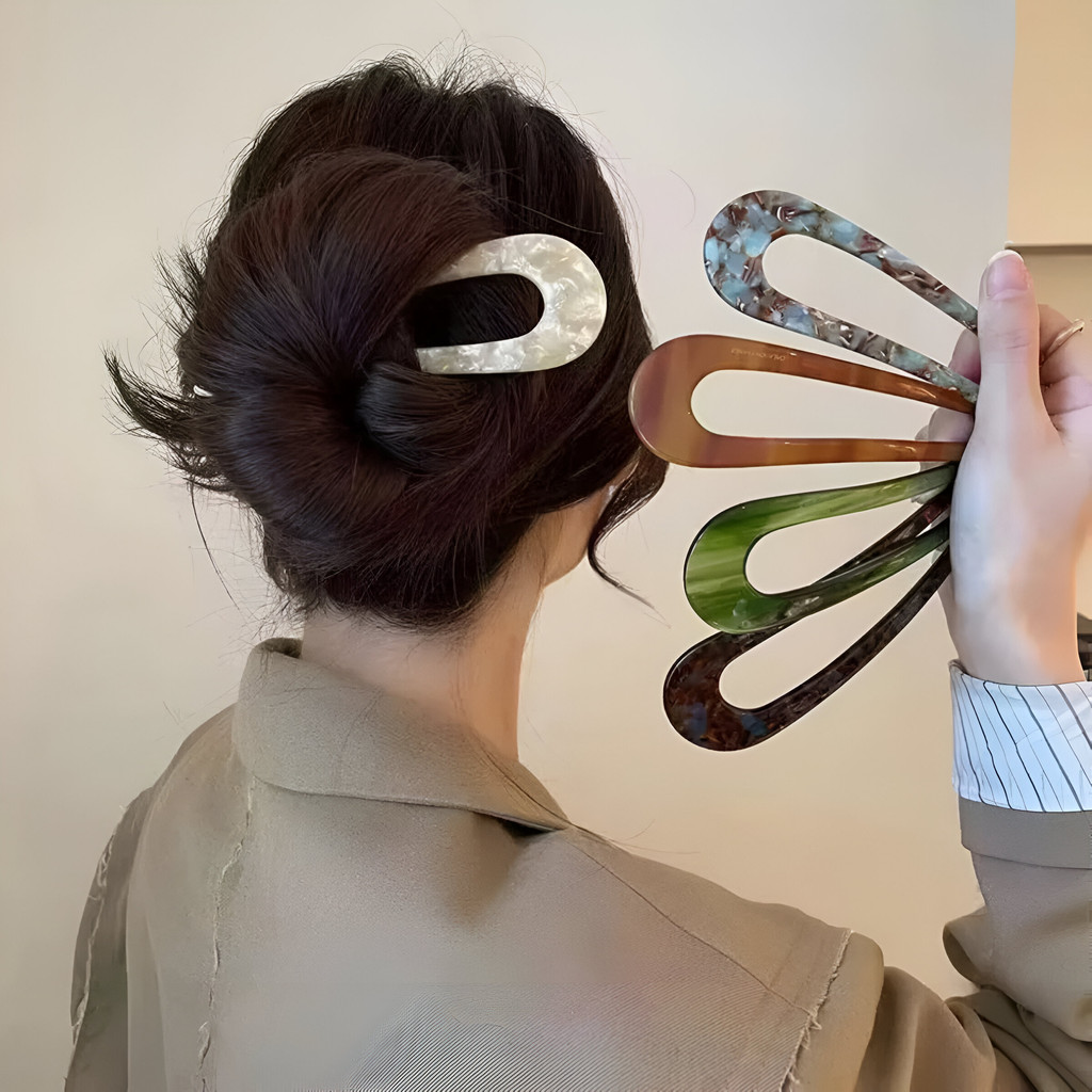 Grampo de Cabelo em Formato U Vintage Estilo Coreano Chinês