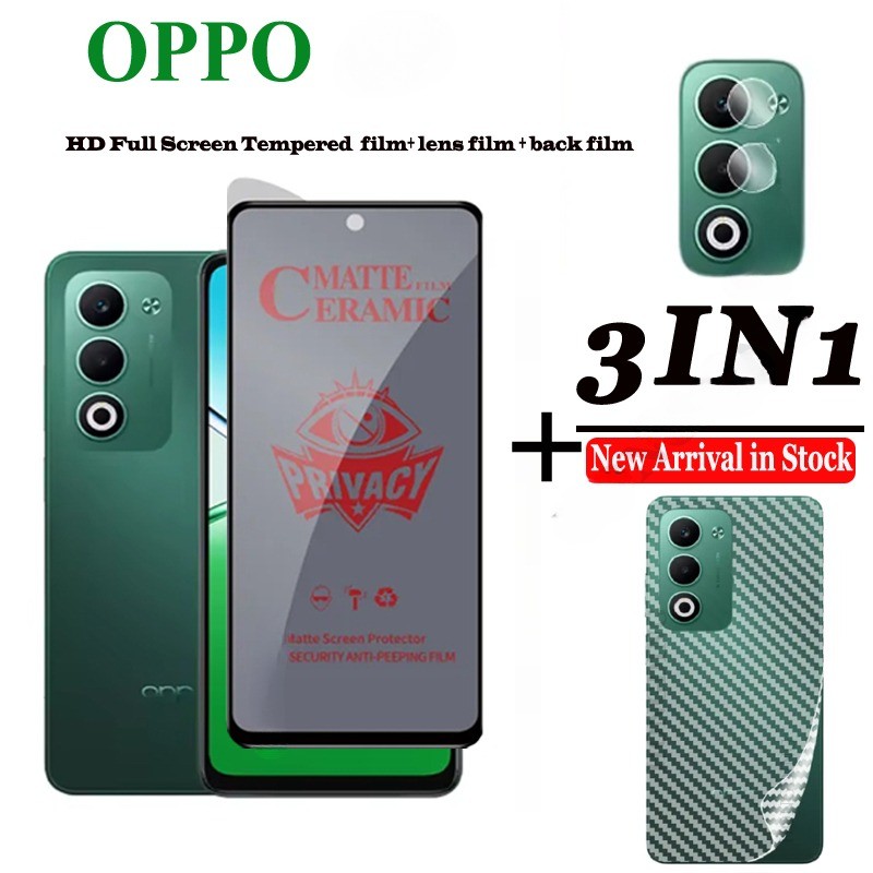 3 Em 1 Para OPPO Reno14 F A5X A3X A5i A5 Pro 4G 5G Cobertura Completa Soft Matte Privacidade Cerâmica Vidro Temperado Fi em Oferta na Shopee