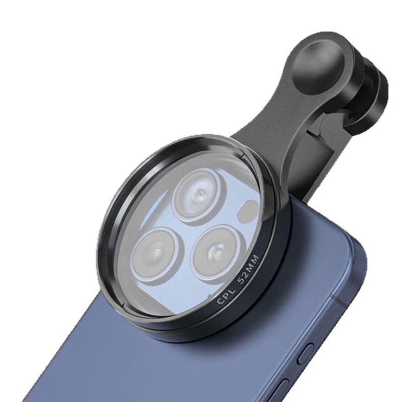 Estone CPL Filtro Lente Polarizadora Clipe Telefone Moldura Alumínio Vidro