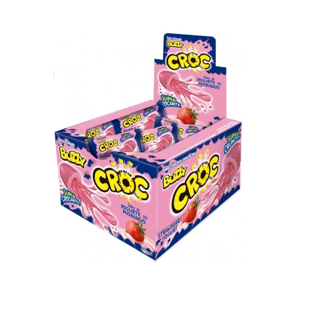 Chicle Buzzy Croc Iogurte de Morango -  Riclan 40UN