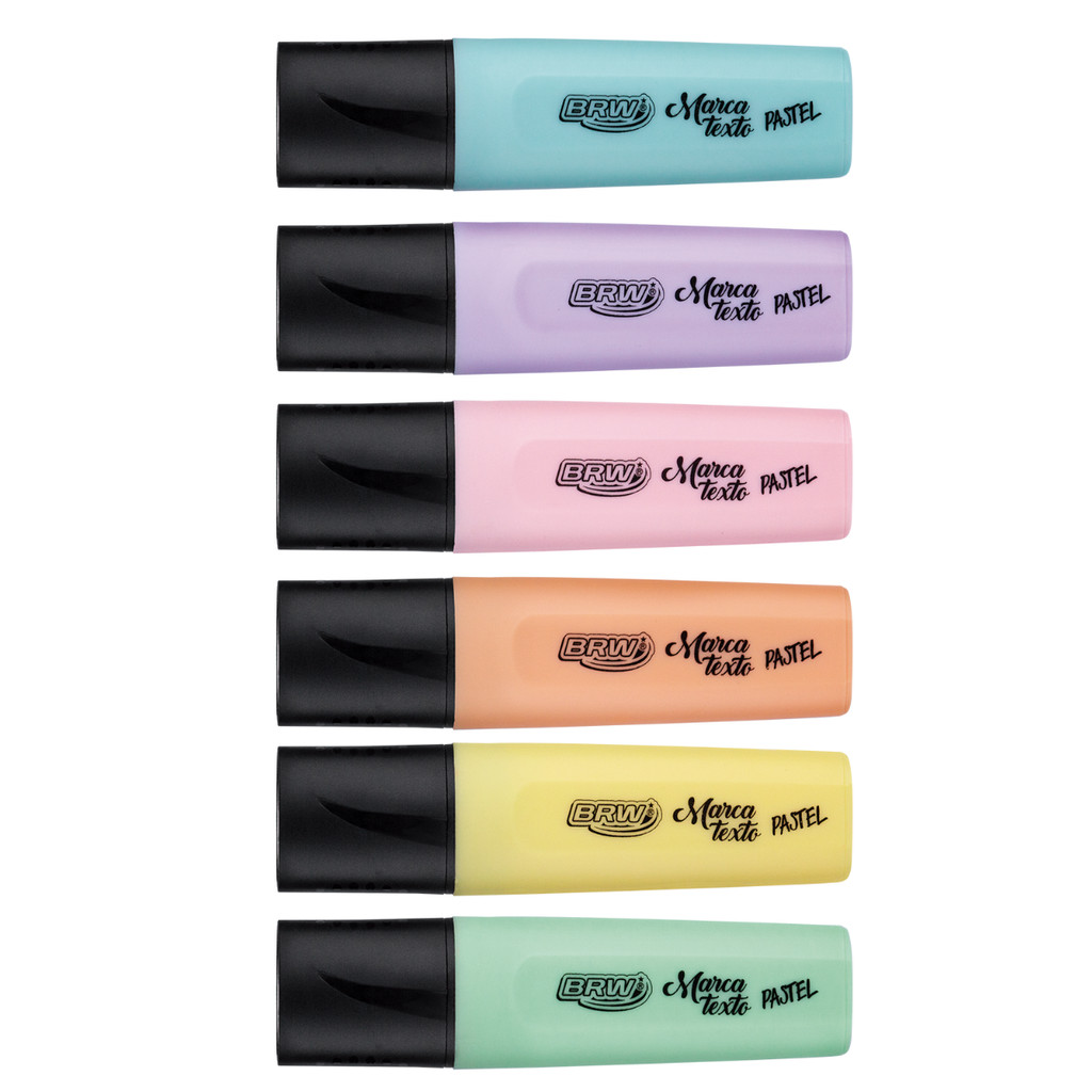Kit 06 Marca Texto Tons Pasteis -  BRW