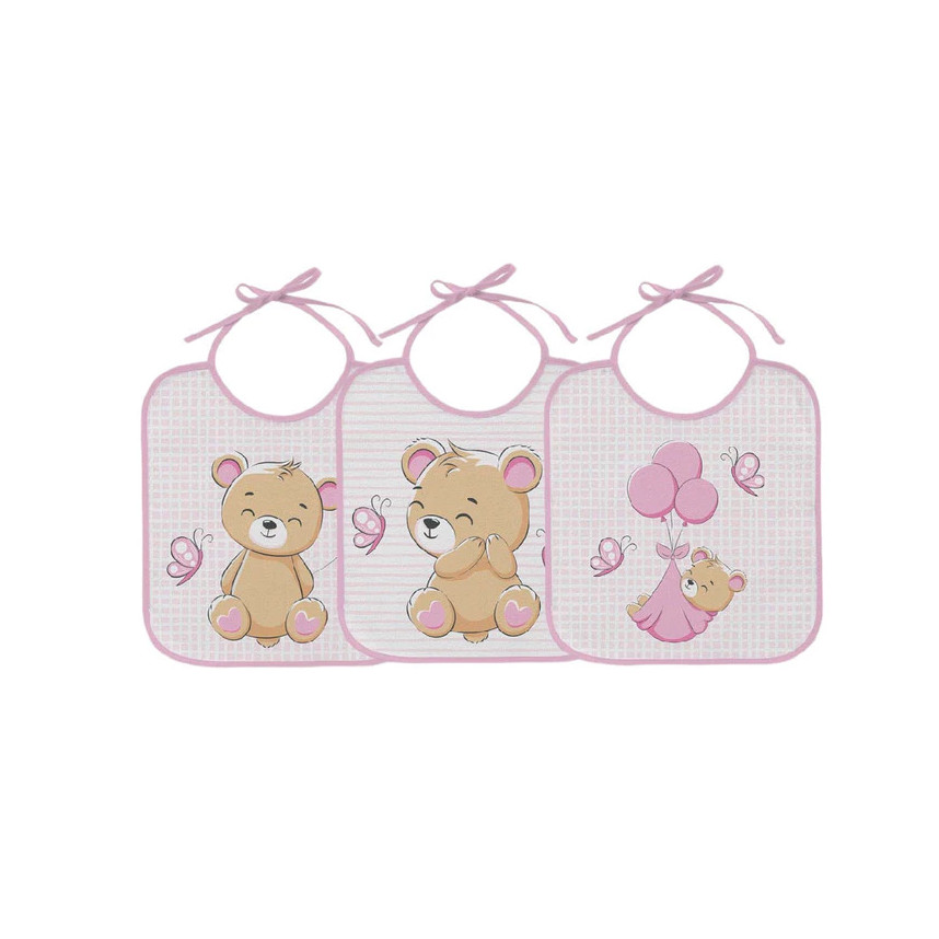 Kit Babador Incomfral Estampa Ursa Fofa - 3 Peças em Oferta na Shopee