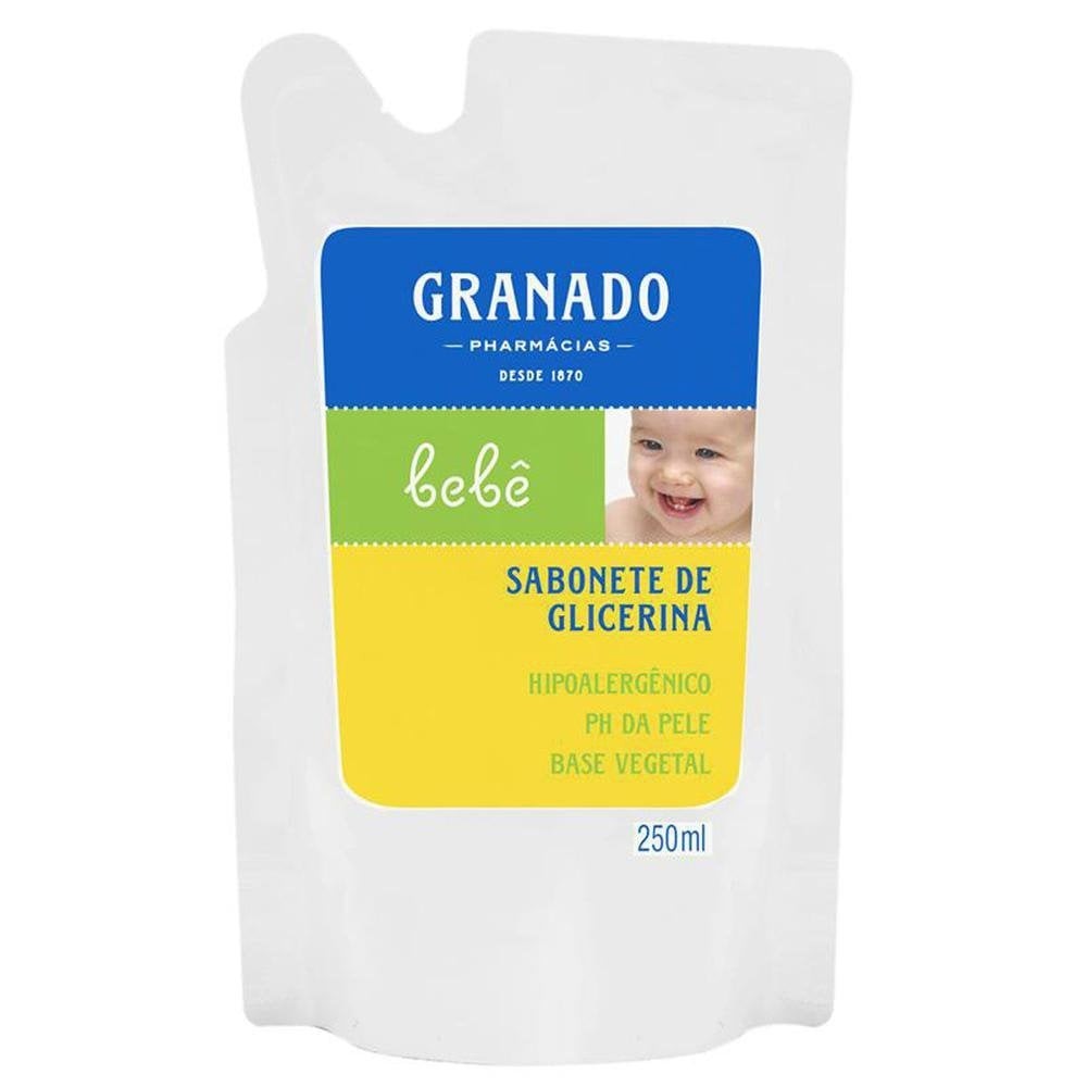 Refil Sabonete Líquido Granado Bebê Glicerina Tradicional 250ml em Oferta na Shopee
