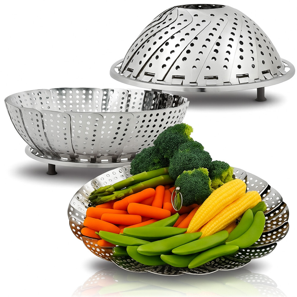 Cesto De Cozimento a vapor Vaporeira Inox Para Legumes Cozedor De Verduras cozinha Casa em Oferta na Shopee