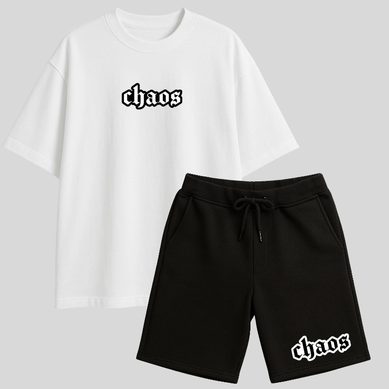 Kit Camiseta Oversized e Bermuda de Moletinho CHAOS Estampa Top 2025