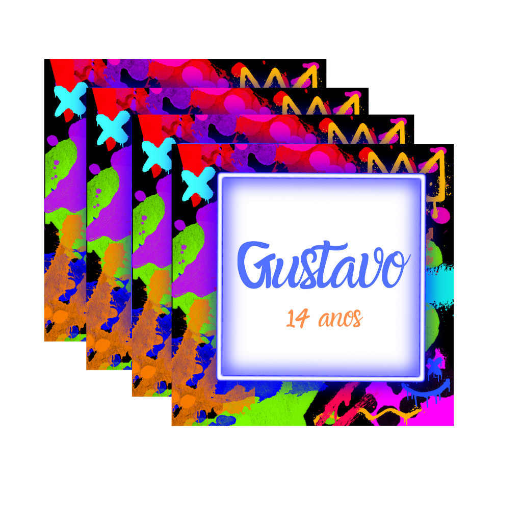 30 Adesivos 4cm Festa Neon Personalizado Ta Auto Colante Rótulo para embalagem