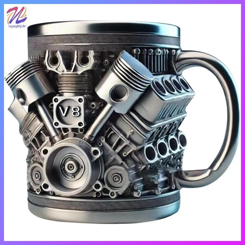 V8 Motores Copo De Aço Inoxidável Caneca De Café Carro Xícara Com Alça Isolada Para Presente Dos Amantes Do em Oferta na Shopee