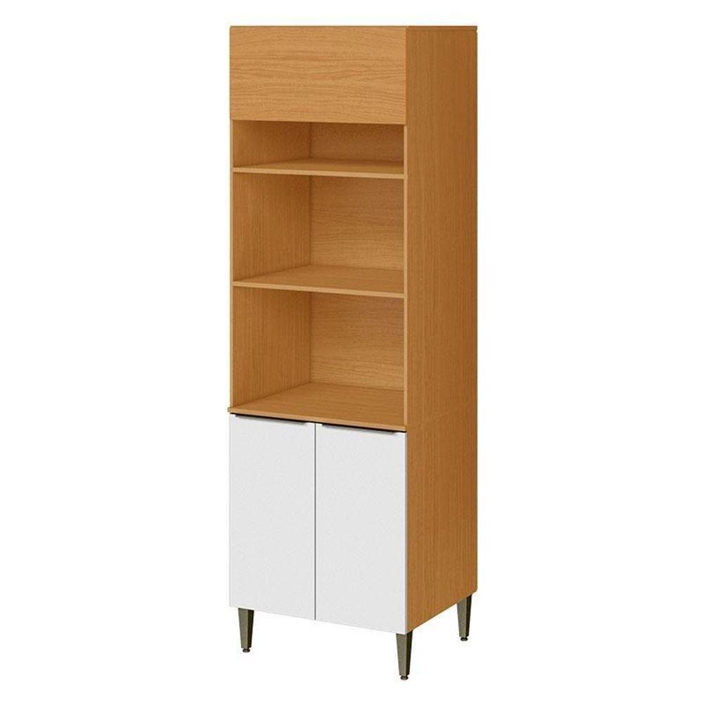 Armário Paneleiro Torre Quente Duplo Forno Luana 2006801 Estilo na cor Cinamomo Branco - Aramóveis