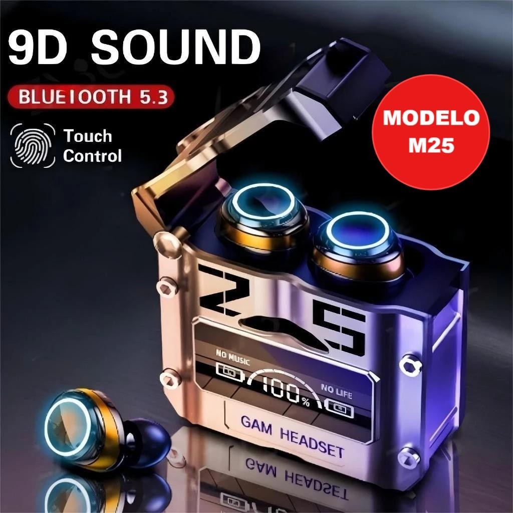 Fone De Ouvido TWS M25 Bluetooth 5.3 Sem Fio Resistente a água Stereo Sports Earbuds LED Microphone em Oferta na Shopee