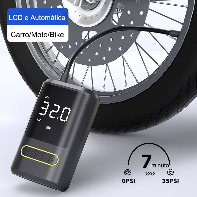 Carro Pneu Inflator Bomba De Ar Elétrica Mini Portátil Sem Fio Compressor Carro/Moto Recarregável