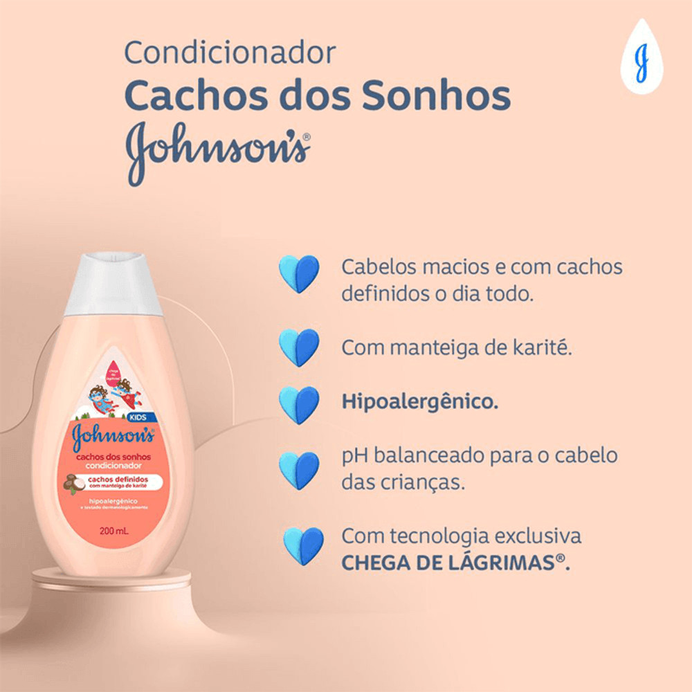 KIT JOHNSON'S BABY Cachos dos Sonhos - Shampoo + Condicionador + Creme de Pentear — imagem 2 de 2