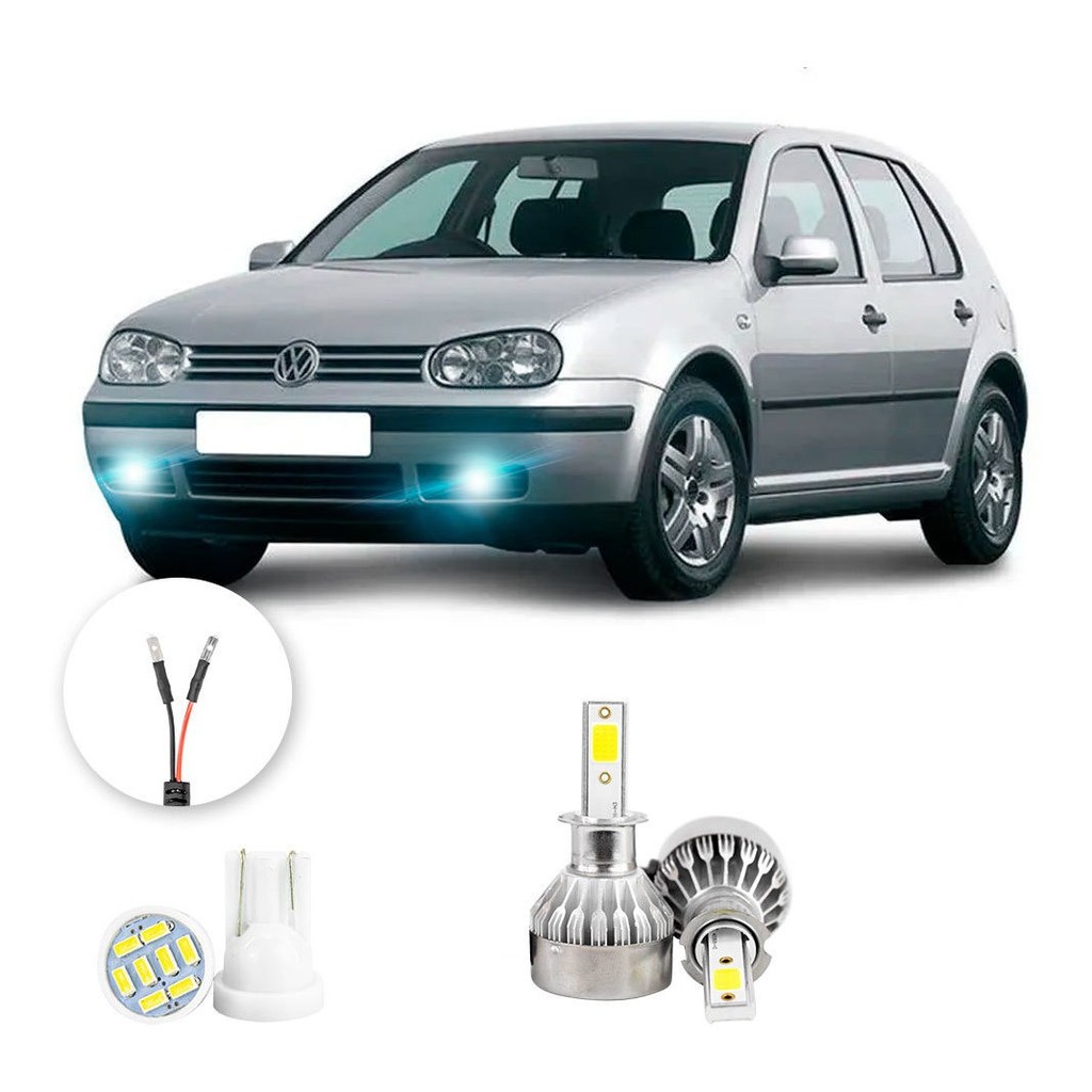 Farol de Neblina Milha Led Volkswagen Golf 1999 A 2006 20000lm