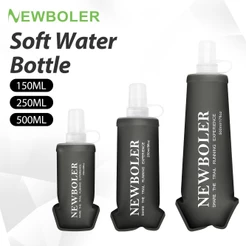 NEWBOLER 150ml 250ml 500ml Frasco Macio TPU Silicone Garrafa De Água Dobrável Para Esportes Ao Ar Livre Maratona Corrida