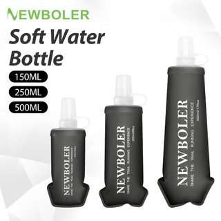 NEWBOLER 150ml 250ml 500ml Frasco Macio TPU Silicone Garrafa De Água Dobrável Para Esportes Ao Ar Livre Maratona Corrida