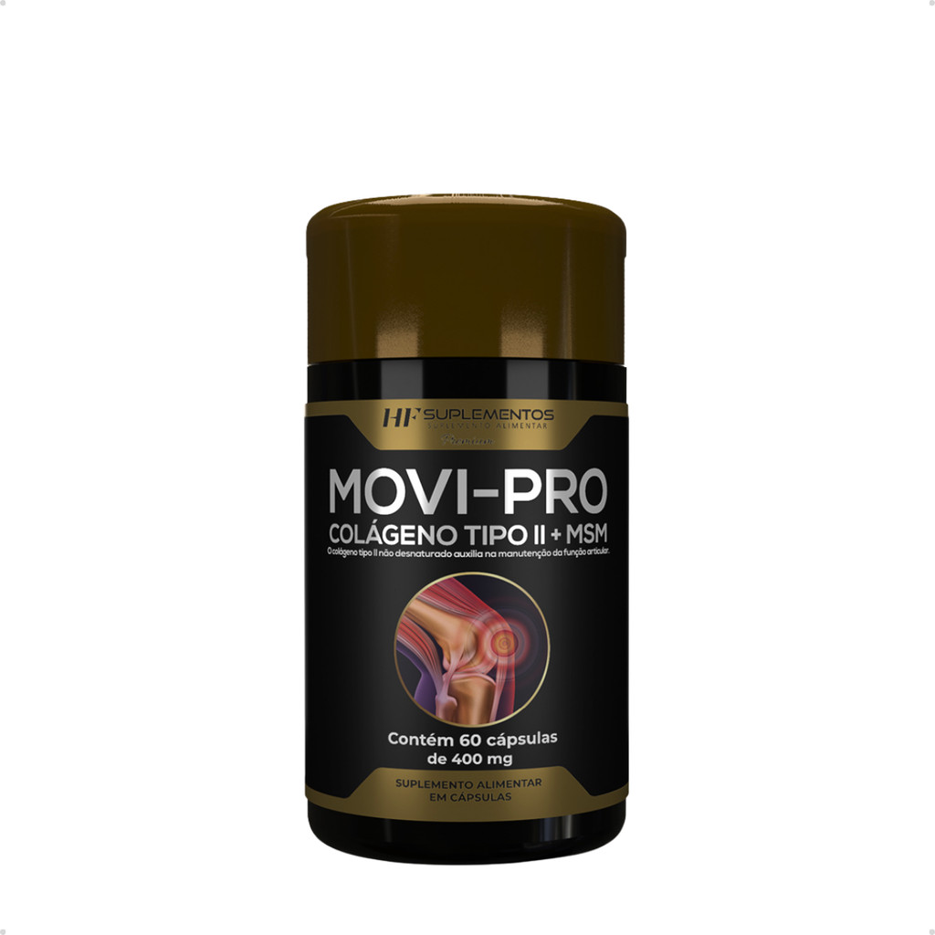Colágeno Tipo 2 + MSM com Vitamina D HF Suplementos Articulações Mobilidade Alívio