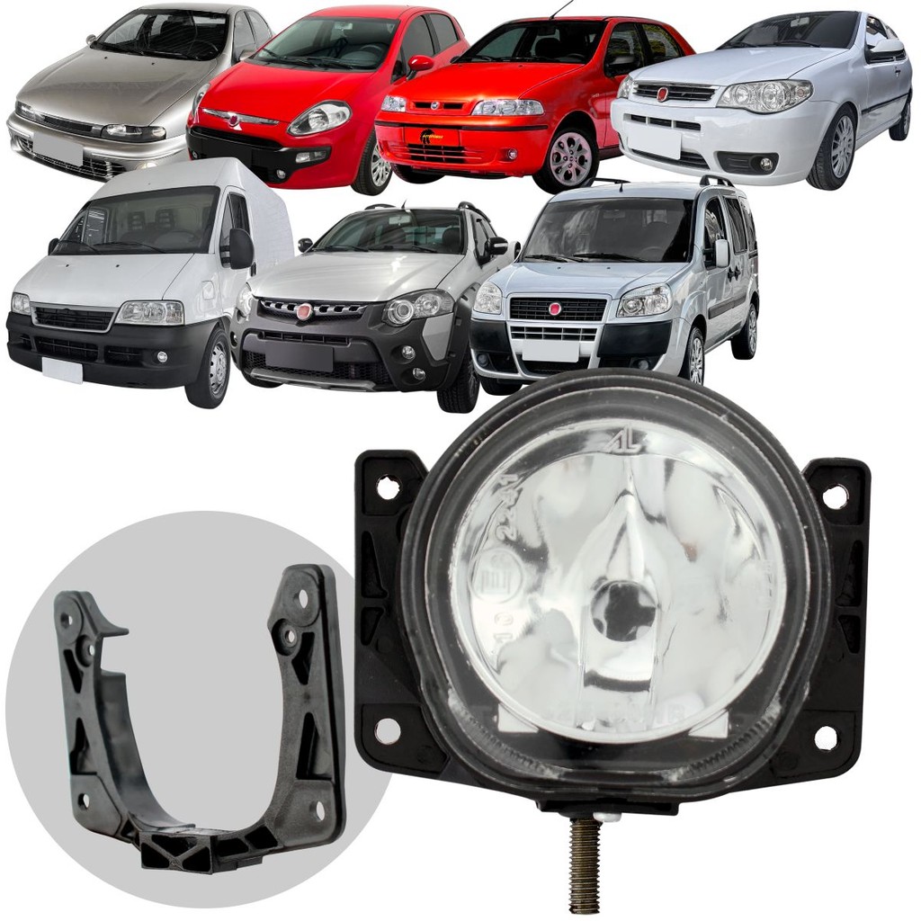 1 Farol Milha Auxiliar Lente Vidro Linha Fiat Punto Uno Strada idea em Oferta na Shopee
