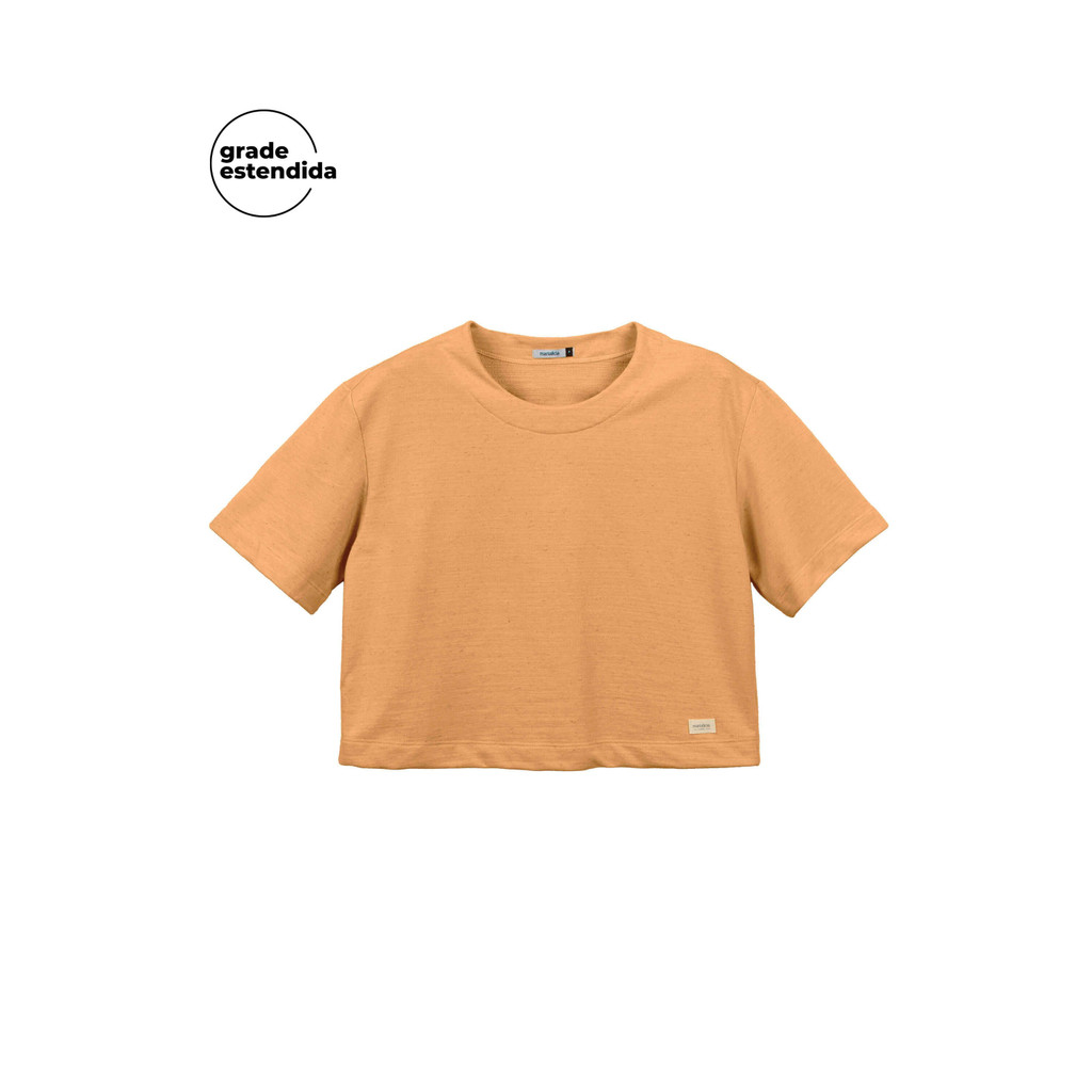 Blusa Feminina Cropped Moletinho Comfy Marialícia Laranja - Women Clothes