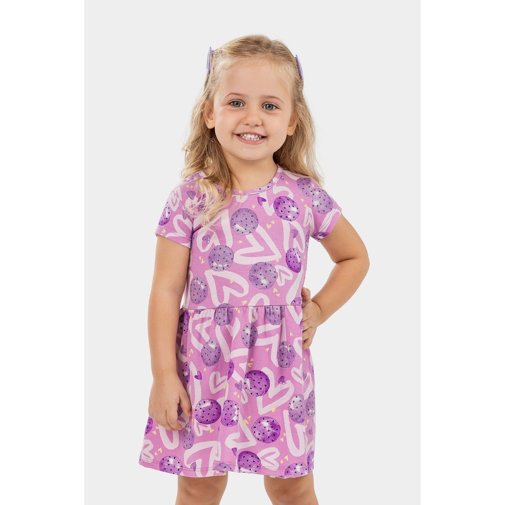Vestido Infantil Menina Cookies Elian Lilás - Baby & Kids Fashion