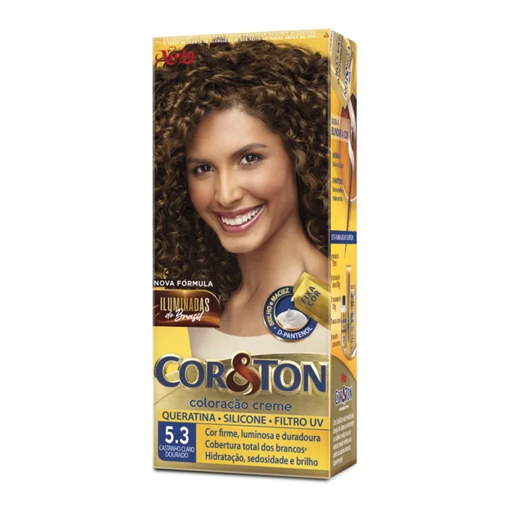Tintura Creme Cor & Ton Castanho Claro Dourado 5.3 - Beauty
