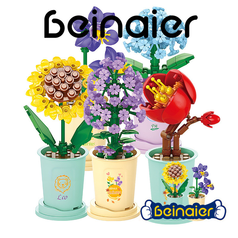 Flores de blocos de construção montados, brinquedos para presentes de aniversário em Oferta na Shopee
