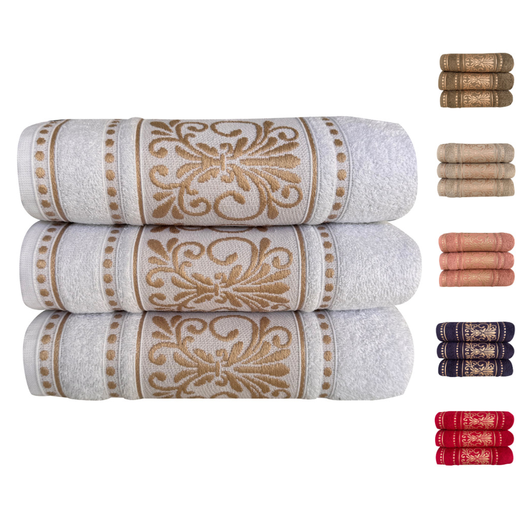 Kit 3 Toalhas Banhão Gigante Algodão Fio Penteado Macia Vicenza