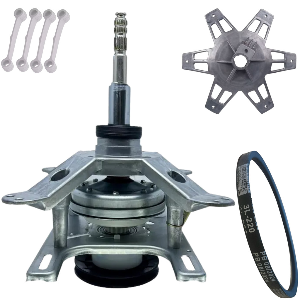 Kit Mecanismo Compativel Brastemp Consul Bwc06 Cwl08 Cwl10 Cwl75 Bwc10 Eixo longo Com Suporte D Cest