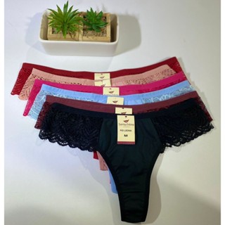 Kit 10 Calcinhas Leona Fio Dental E Renda Na Lateral Lingerie em Oferta na Shopee