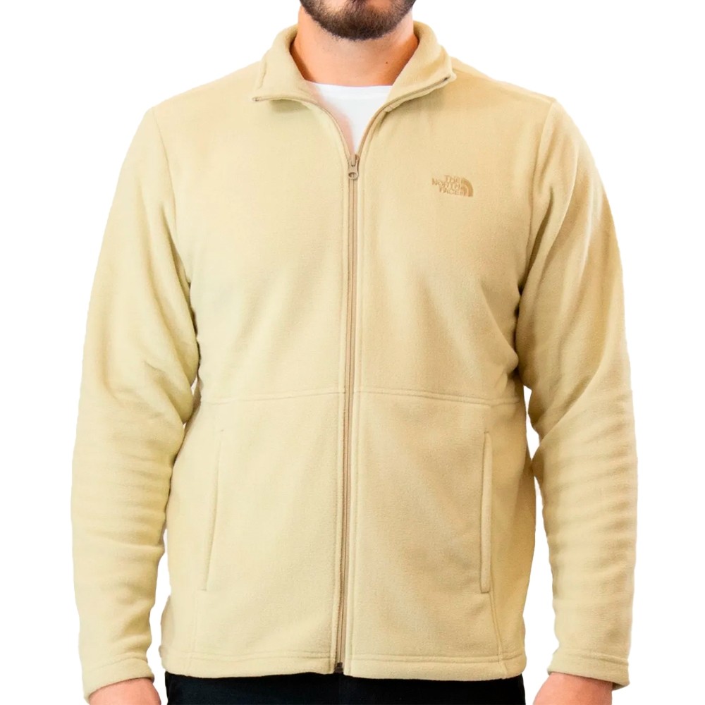 Jaqueta Fleece Masculino TKA Glacier Full ZIp Bege - The North Face