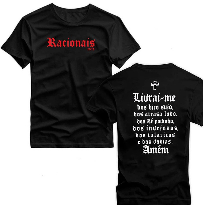 Camisa Camiseta 100% Algodão Racionais Mcs Streetwear Quebrada Rap Nacional Unissex Lançamento Envio Imediato.
