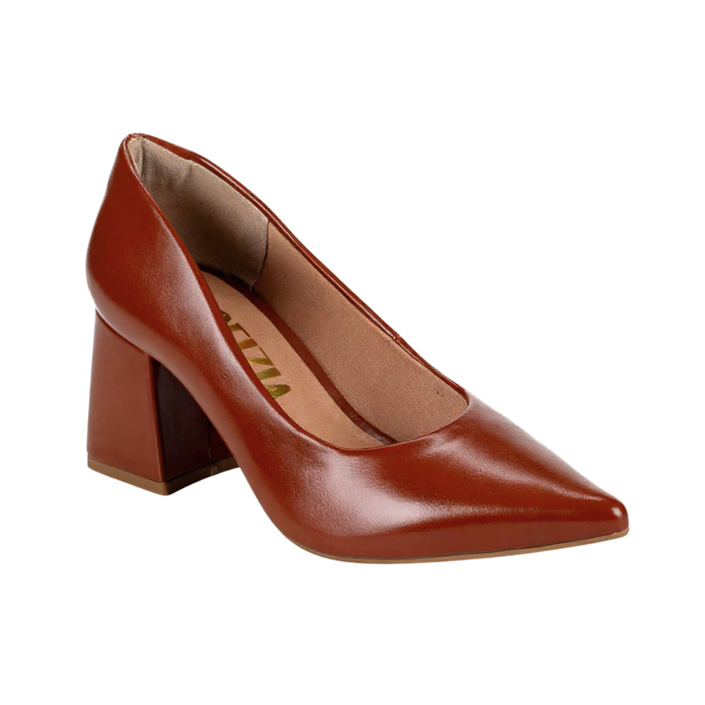 Scarpin Feminino Bico Fino Salto Bloco Médio Conforto Qualidade Premium Luxo Moderno Novidade em Oferta na Shopee