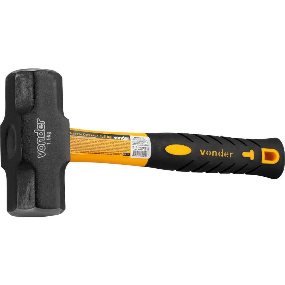 Marreta Oitavada 1.5kg Com Cabo De Fibra Vonder em Oferta na Shopee