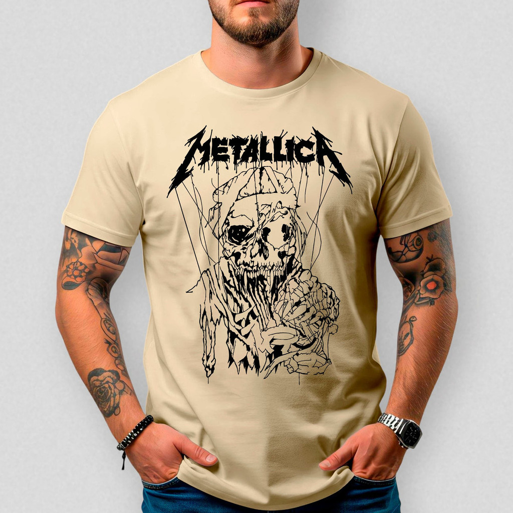 Camiseta Masculina Básica Algodão Premium Rock Metallica 240 Gola Redonda Academia Heavy Metal