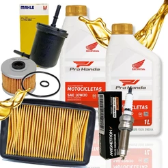 Kit Revisão Cb 250f Twister 2016 A 2022 Troca Óleo Honda 10w20 Filtros e Vela Iridium