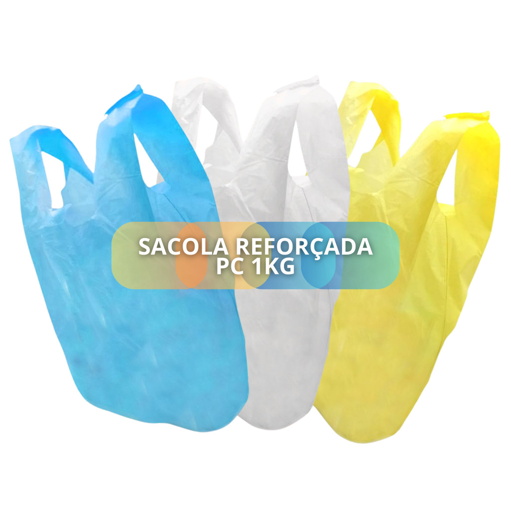 Sacola Plástica Reforçada 38x48cm Para Adega Pacote 1Kg Mercado Padaria Hortifrúti