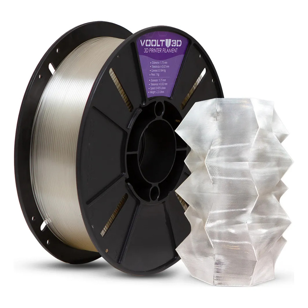 Filamento PET-G HF Premium Natural Translúcio - 1KG em Oferta na Shopee